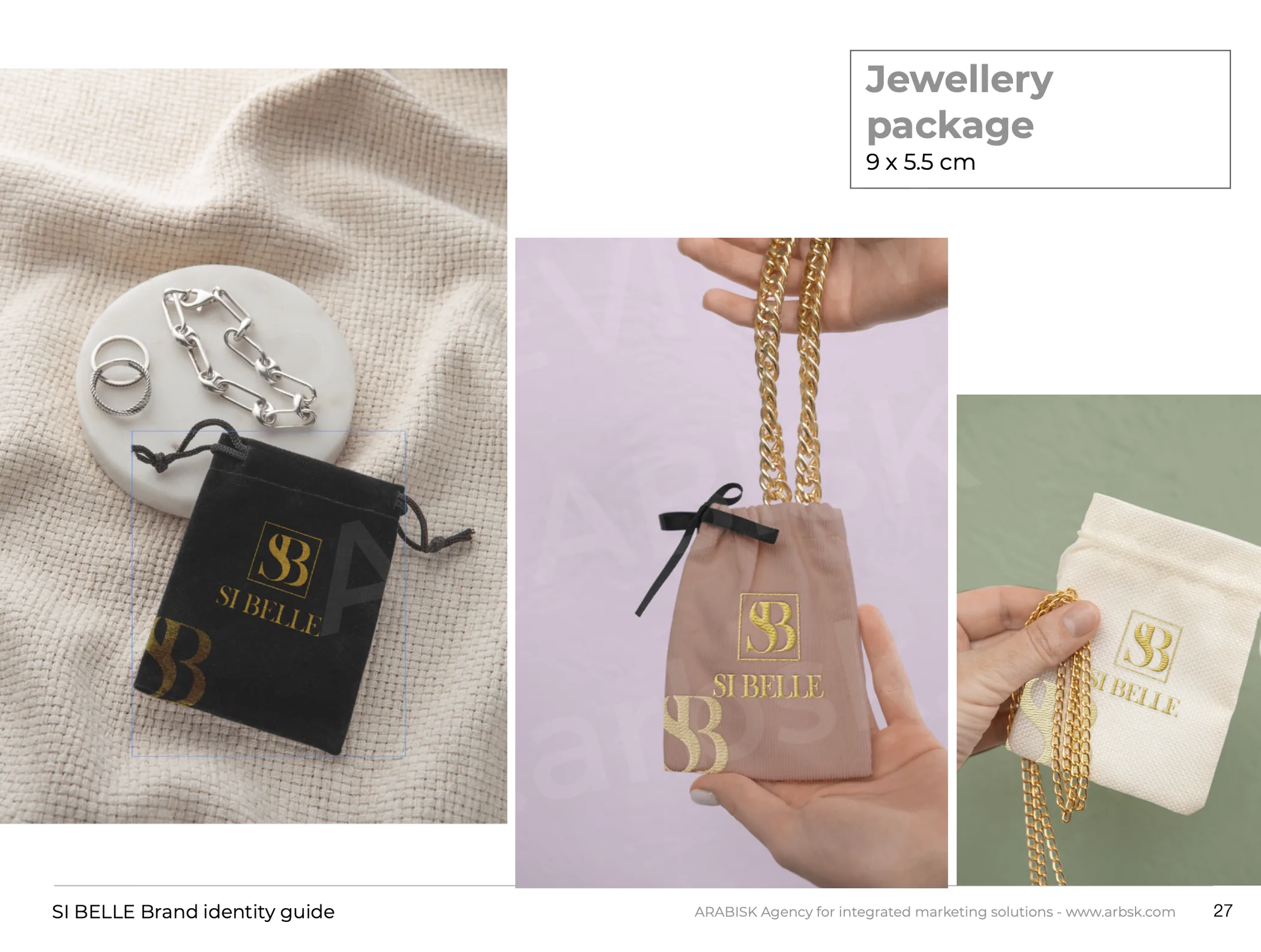 Si Belle selected brand identity application